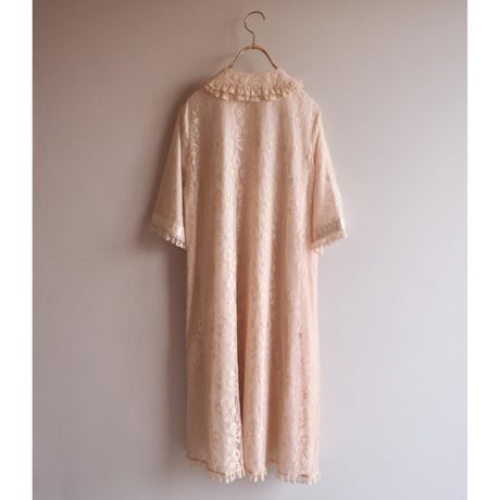 60s "Odette Barsa" lace ruffle night robe