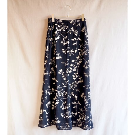 vintage black floral maxi skirt