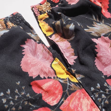 70s balloon sleeve floral maxi dress