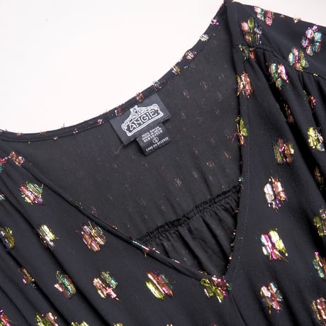 90s "ANGIE" metallic chiffon maxi dress
