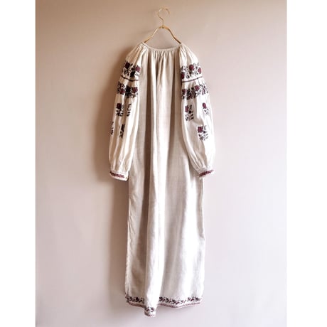 vintage ukrainian embroidered maxi dress