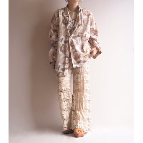 vintage abstract print blouse