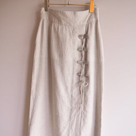 "LANDHAUS" linen design folk maxi skirt