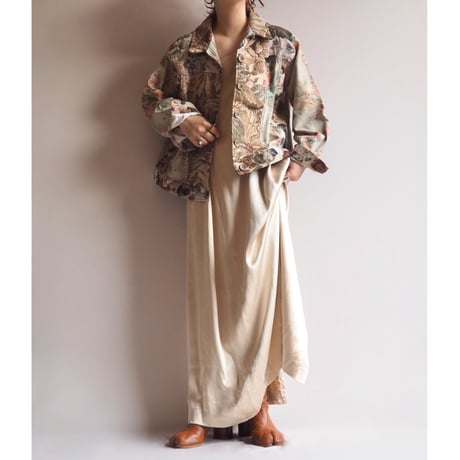 "Coldwater Creek" floral patchwork tapestry jacket