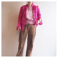 "Josephine" semi sheer ruffle blouse