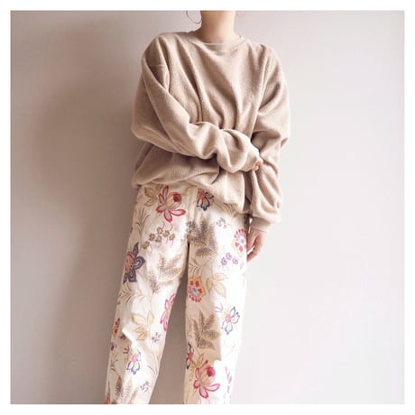 90s beige oversized plain sweat