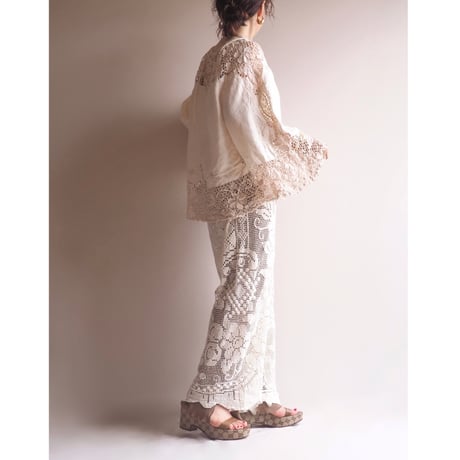 original remake filet lace wide pants (IV)