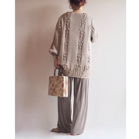 vintage popcorn oversized design sweater