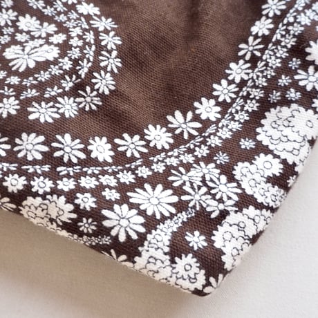 70s brown floral pile robe