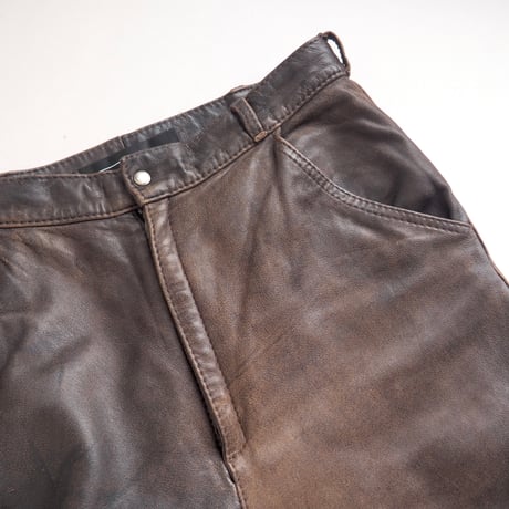 made in Finland leather tapered pants