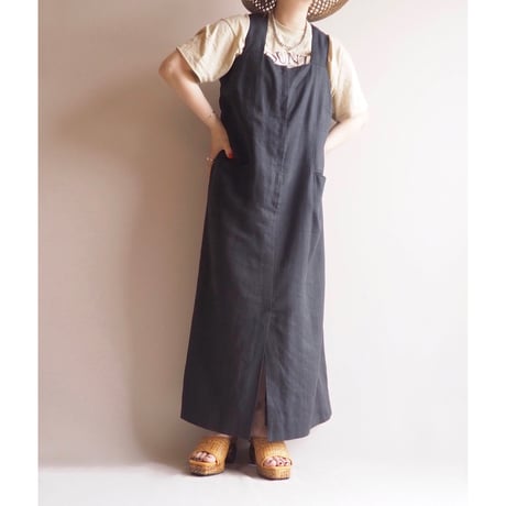 "Jean Claire" linen back design maxi dress
