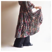 70s〜 floral semi sheer midi dress