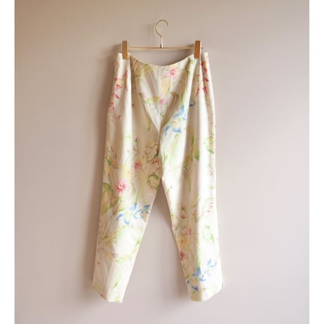 ”Talbot" floral silk × cotton pants