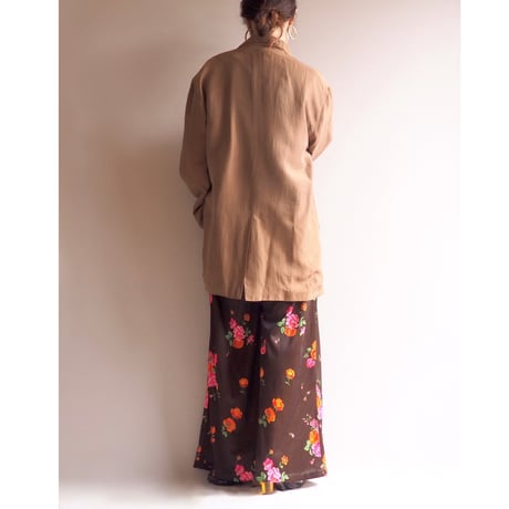 70s floral wide flare pants