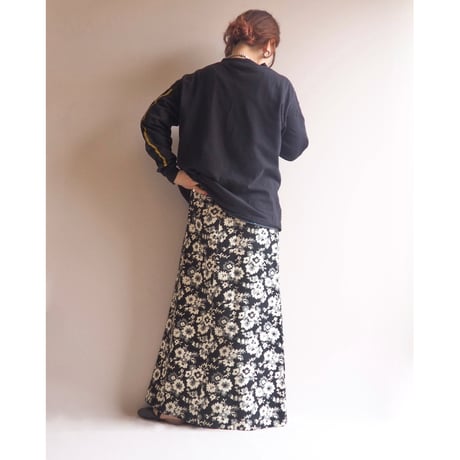 70s floral tapestry maxi skirt