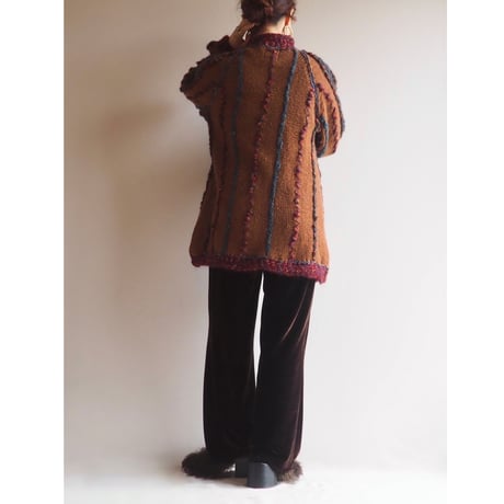 "CURIO" multi yarn design knit jacket