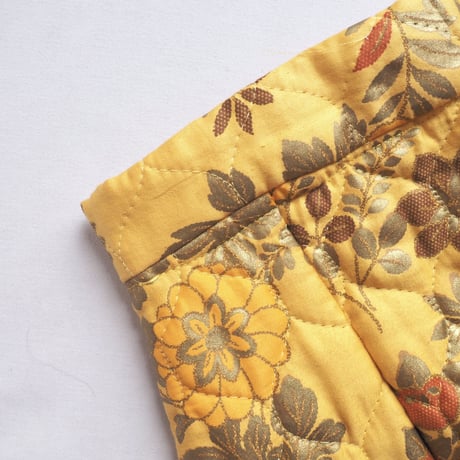 60〜70s floral quilted maxi skirt