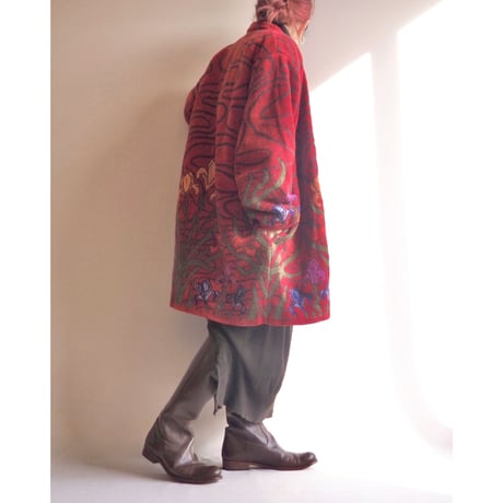made in Italy floral knit coat