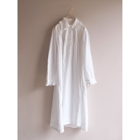 60〜70s ruffle lace cotton maxi dress