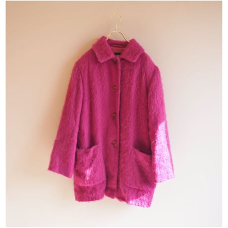 vintage wool mohair magenta coat