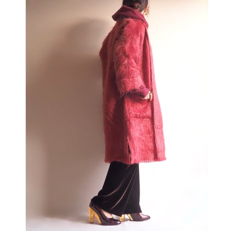 60〜70s "Andrew Stewart" wool × mohair coat (red)