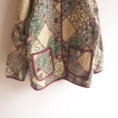 "BLAIR" floral pattern tapestry jacket