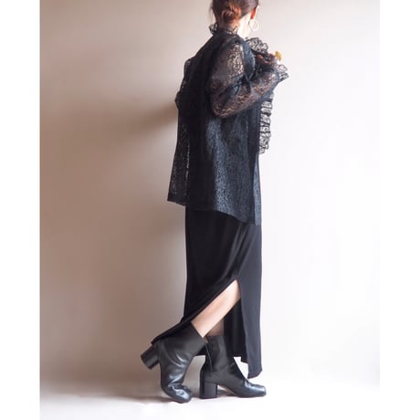70〜80s ruffle lace blouse