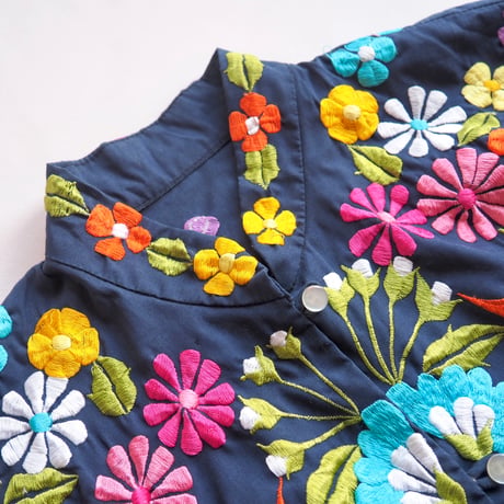 70s〜 floral embroidered jacket