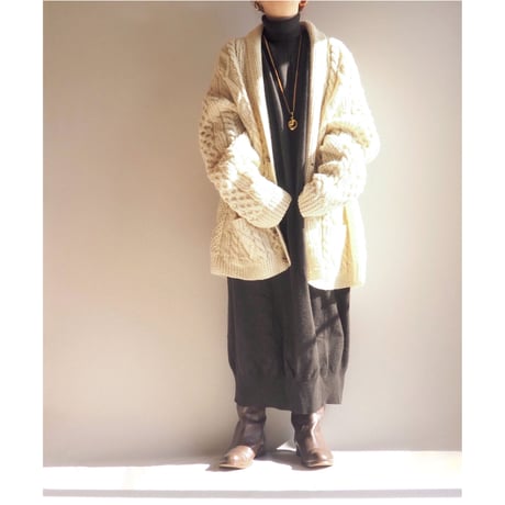 made in Ireland oversized aran knit cardigan