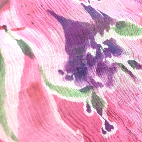silk pink floral batwing sleeve blouse