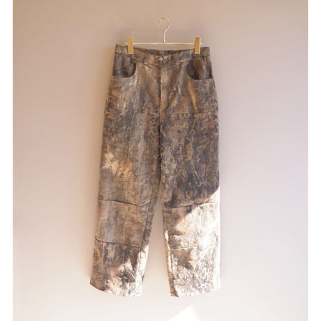 vintage texture design wide pants