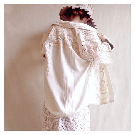 80s silk crochet embroidered jacket