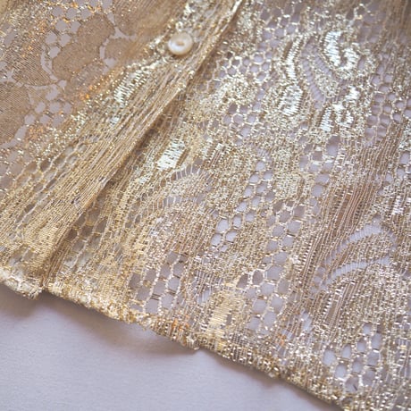 80s〜 gold lace blouse