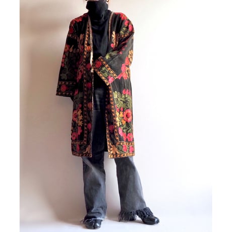 vintage suzani embroidered robe
