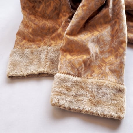 70s faux fur × velvet design coat