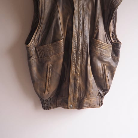 vintage leather design vest