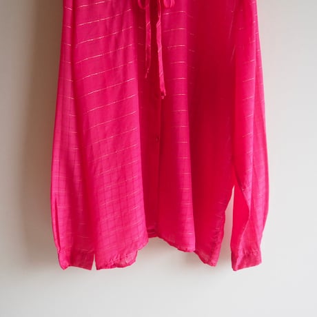 vintage plaid sheer ruffle blouse