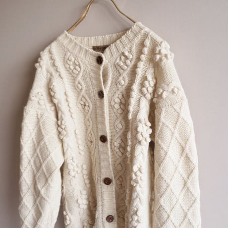 "Ruff Hewn" wool popcorn cable cardigan