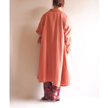 80〜90s "C&A" stand collar silk coat