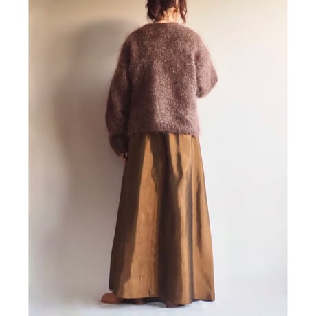 90s〜 "Coldwater Creek" metallic satin flare maxi skirt