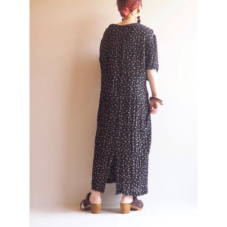 vintage floral s/s maxi dress