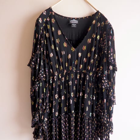 90s "ANGIE" metallic chiffon maxi dress