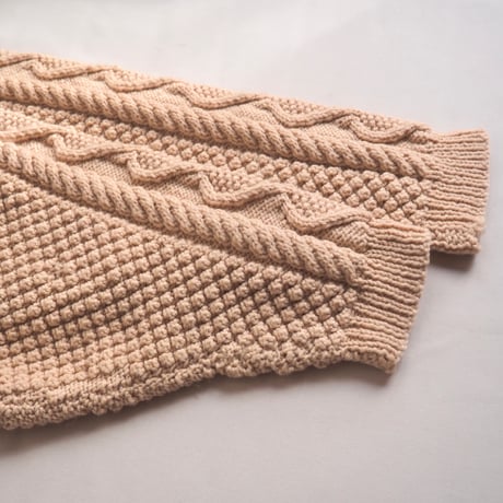 vintage bi color cable design cardigan