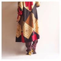 70s geometric design midi dress