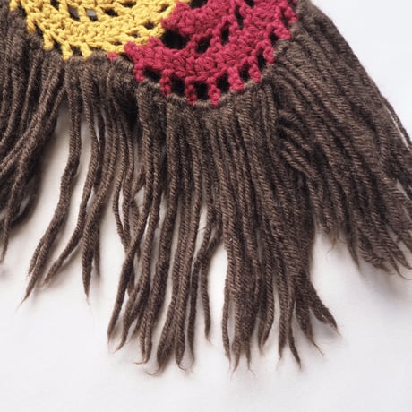 70s crochet fringe maxi skirt