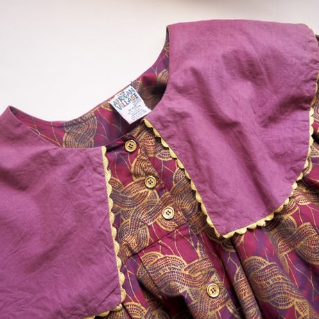 vintage big collar african batik tunic dress