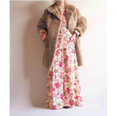 60s real fur back strap jacket