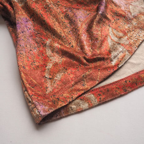 90s abstract turtleneck velours tops