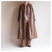 "slavonija" round collar echt leather coat