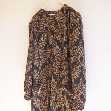 70〜80s "david brown" metallic abstract knit maxi dress